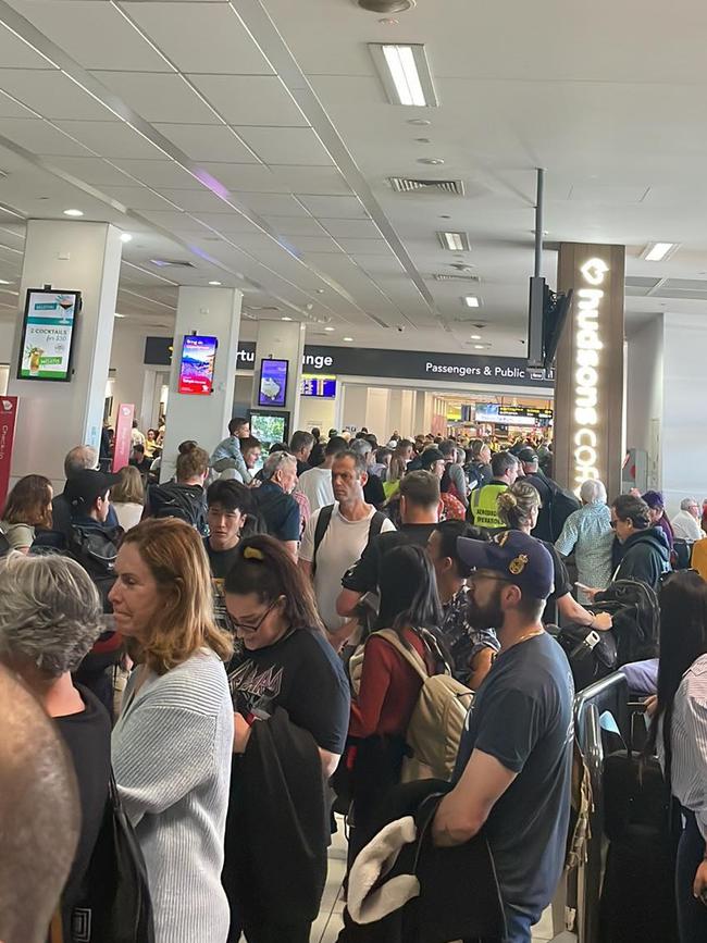 The Cairns Airport domestic terminal after the entire departures lounge was emptied after what one witness described as a 