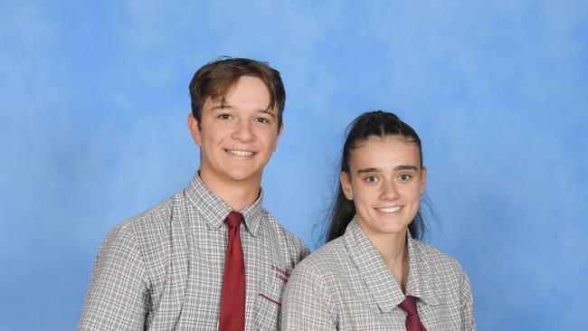 St Benedict's College school captains Tom Breakspear and Amy Slogrove . Photo - contributed.