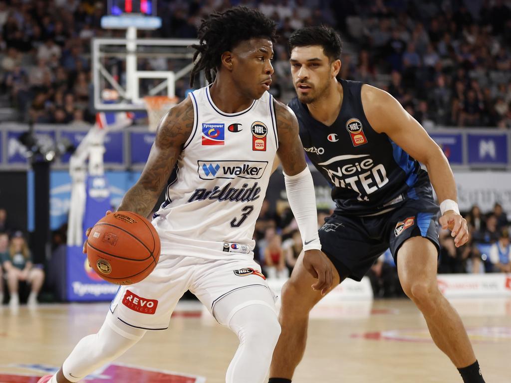 Kendric Davis of the Adelaide 36ers during the round nine NBL match between Melbourne United and Adelaide 36ers at John Cain Arena. Photo: Darrian Traynor/Getty Images.