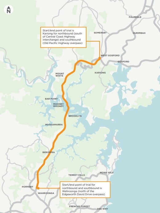 M1 motorway heavy vehicle lan restriction map