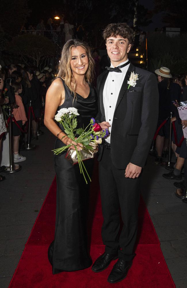 Abbie Lane and partner Charlie Bignel arrive at The Glennie School formal at Picnic Point, Thursday, September 12, 2024. Picture: Kevin Farmer