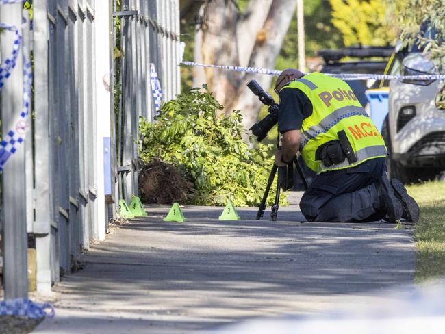 A crime scene investigator at the site of the crash. Picture: Wayne Taylor