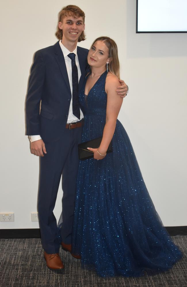 Caleb Bain and Isobelli Setch at the 2022 Nambour State College formal. Picture: Eddie Franklin