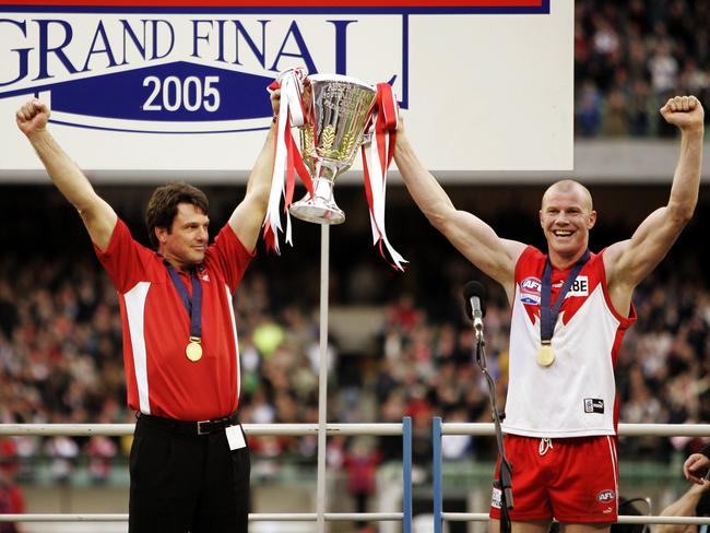 Roos and Barry Hall led the Swans to the promised land in 2005.