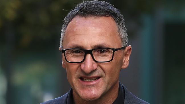 Greens Leader Dr Richard Di Natale speaking at a press conference, Parliament House in Canberra.