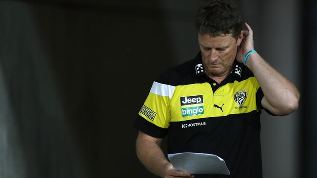 Damien Hardwick searches for answers.
