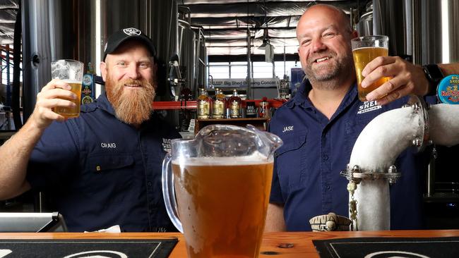 Craig Basford and Jason Harris from Big Shed Brewing at Royal Park. Photo Calum Robertson.