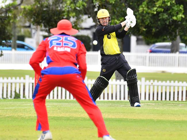 Wests captain Sam Truloff batsToombul v Wests in first grade Queensland Premier CricketSaturday September 28, 2024. Picture, John Gass