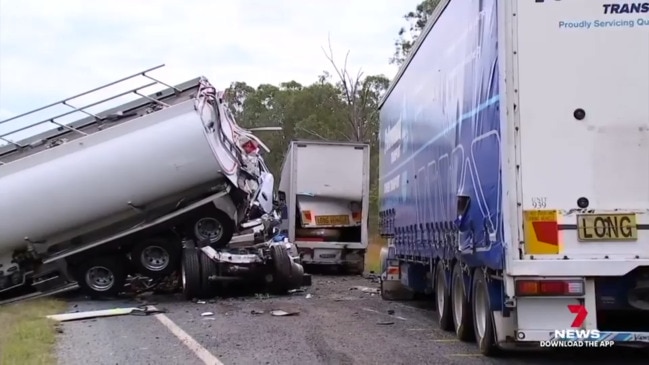 Ambulances, B-double trucks in horror Bruce Highway crashes