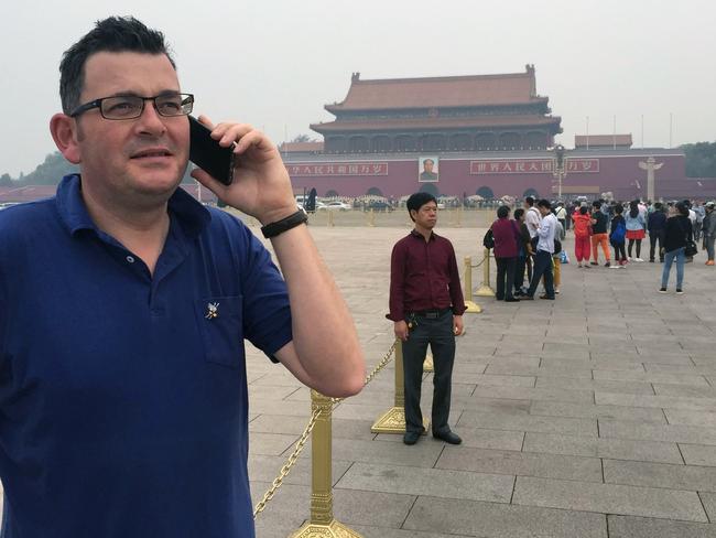 Daniel Andrews at Tiananmen Square in Beijing.