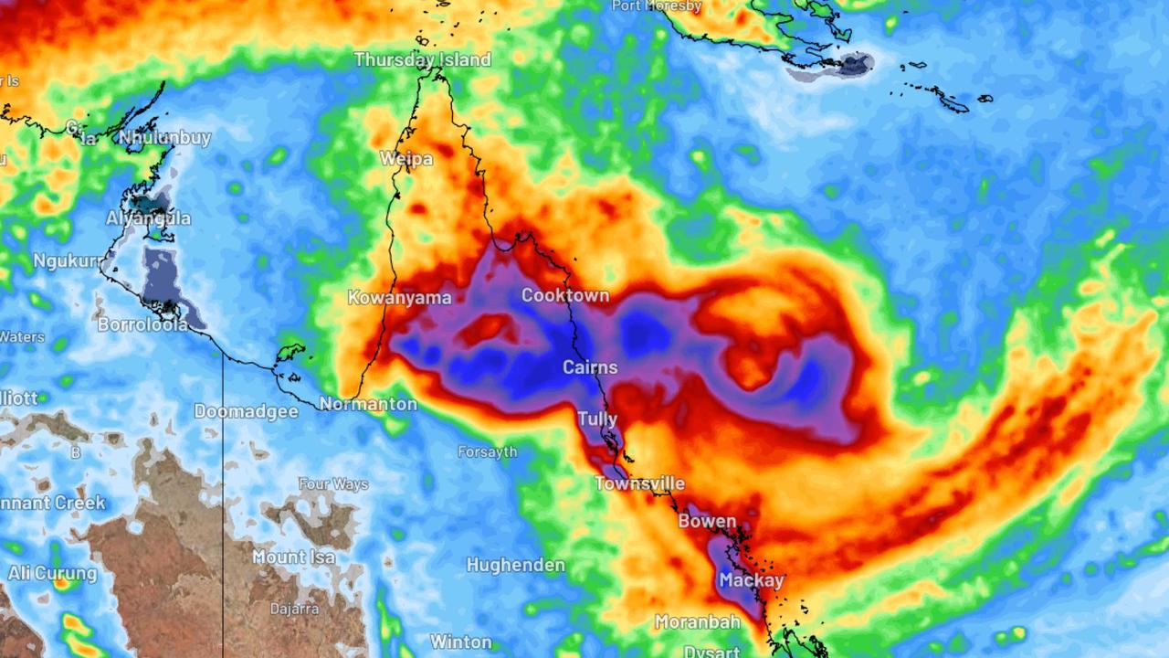 Tropical Cyclone Jasper is due to make landfall in the next 20 hours. Picture: Weatherzone