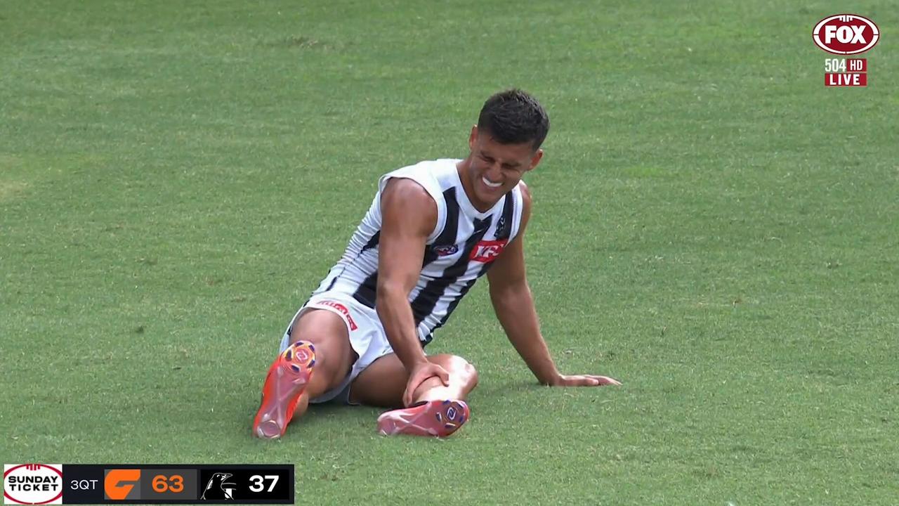 Nick Daicos went down in the third quarter.