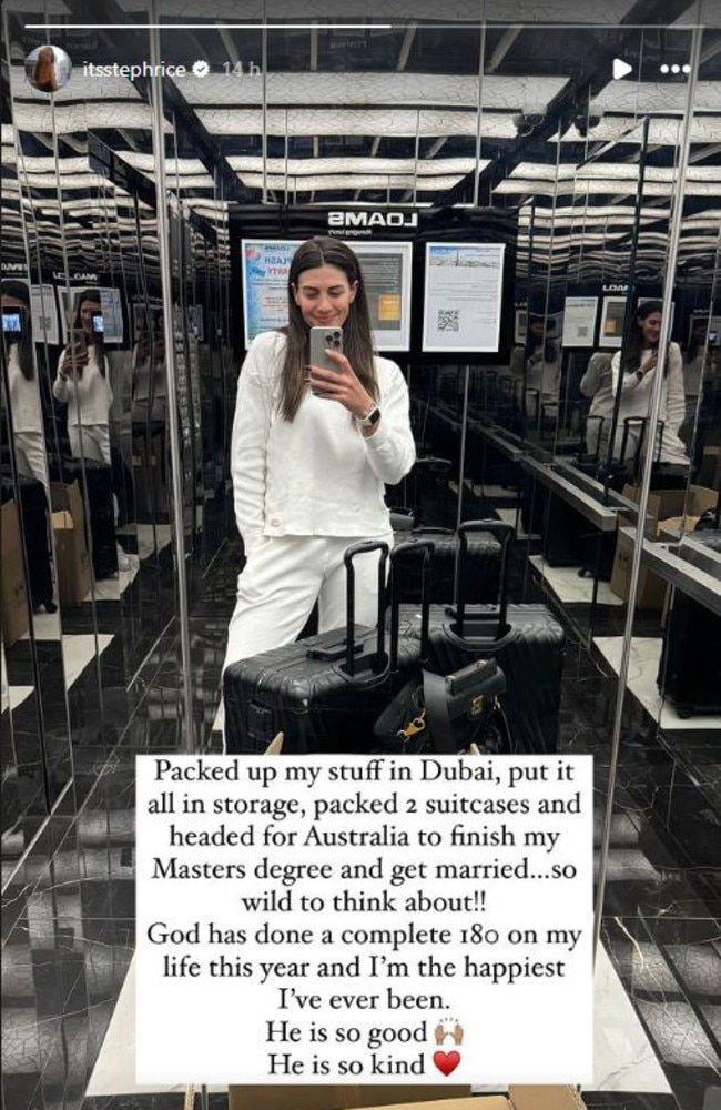 Stephanie Rice announces she's relocating back to Australia. Photo: Instagram.