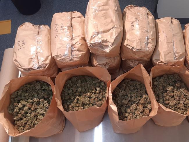 18.5 kgs of dried cannabis found at home in Blair Athol, September 2022. Picture: SA Police