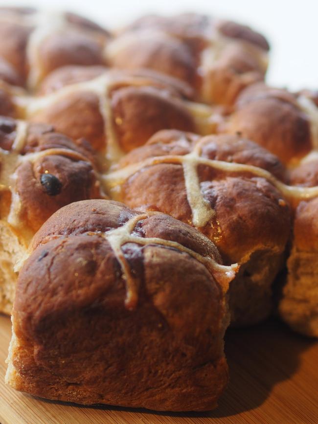 Flour Drum’s Hot Cross Buns. Picture: Supplied