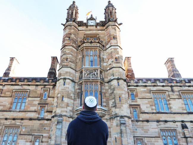 26/6/24: Jewish Sydney University student at the Quadrangle who is considering transferring UniversityÃ¢â¬â¢s following USYD deal with Muslim Students Association, which has been linked with Hizb ut Tahrir. John Feder/The Australian.