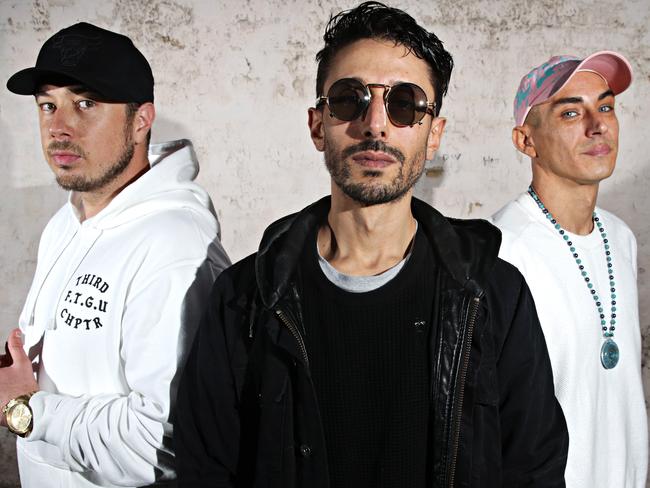 HOLD FOR APRIL 27  12/4/17 (LR) Bliss, Ism and Eso from Australian Hip hop group Bliss N Eso in Wooloomooloo. Adam Yip/ The Manly Daily