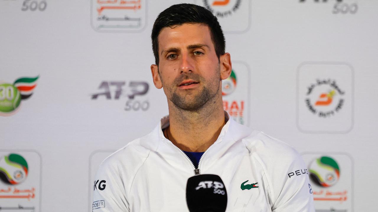 The World No. 1 couldn’t answer the big question at the Dubai Duty Free Tennis Championship. Photo by jorge ferrari / Dubai Duty Free Tennis Championship / AFP).