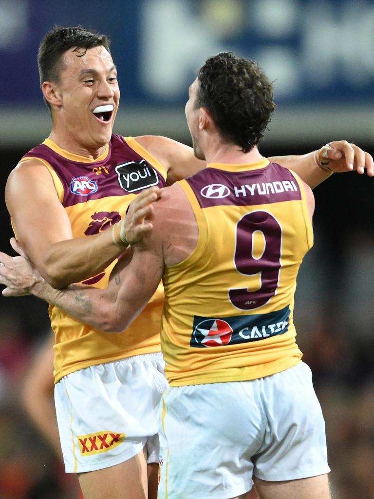 Vice-captain Hugh McCluggage (left) says Neale’s on-field leadership is second-to-none. Picture: Matt Roberts/AFL Photos/via Getty Images