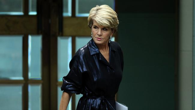 Julie Bishop during Question Time this week. Picture: Gary amage