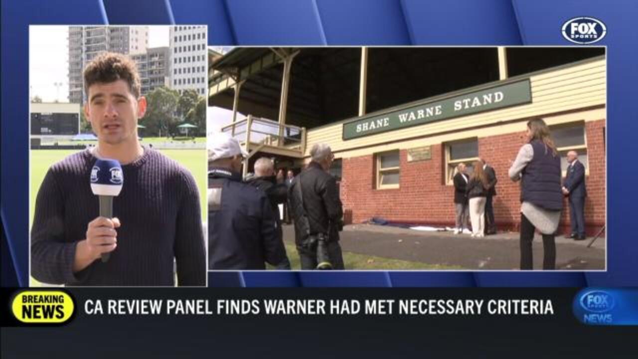 Shane Warne stand unveiled in St Kilda