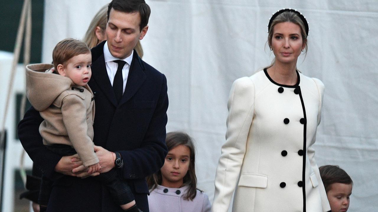 Jared Kushner, and Ivanka Trump, pictured with their children Arabella, Joseph and Theodore, have been major players in the Trump administration. Picture: Jim Watson/AFP