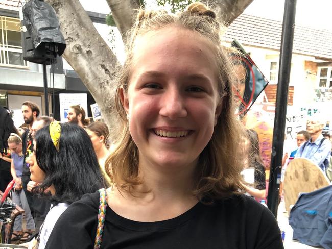 Alex Butler, 13, of Avalon and a Barrenjoey High School pupil, gave a powerful speech at the rally. Picture: Julie Cross.