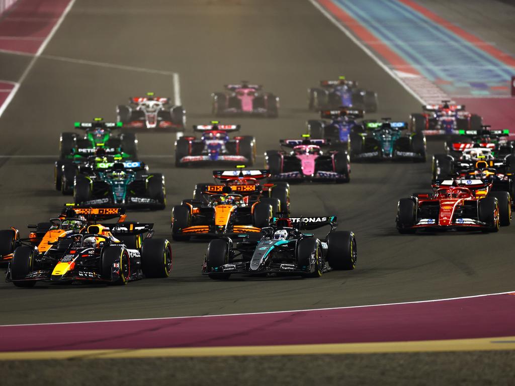 George Russell and Max Verstappen have had some spirited on-track battles this year. Picture: Getty