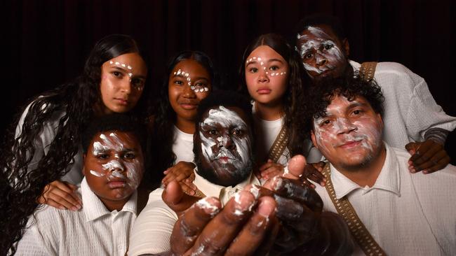 It’s time for the annual Pimlico Presents where 300 dance, music and drama Pimlico High students from will showcase their array of talents. (front) Brayden Misick, Tshak Daniels-Misi, Tyreese Saltner-Bates (back) Jewlz Mara, Taylor Mene, Armani Cullen and Ezra Dau. Picture: Evan Morgan