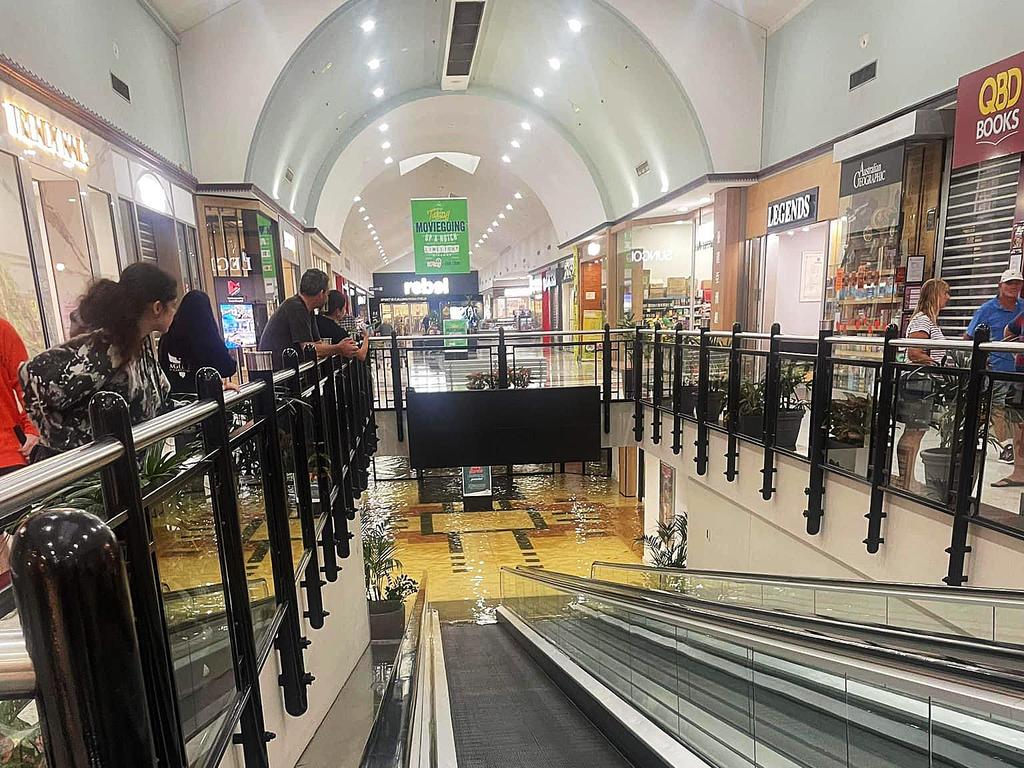 Morayfield Shopping Centre’s car park was flooded.