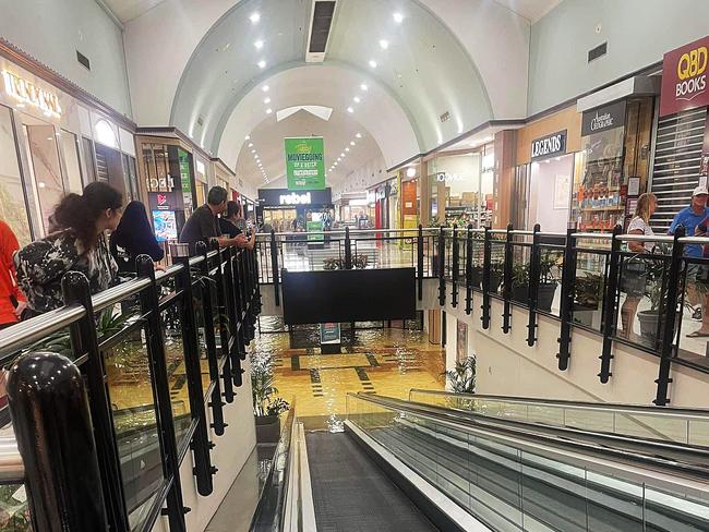 Morayfield Shopping Centre’s car park was flooded.