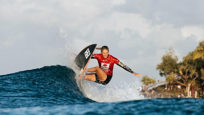 GOLD COAST, QUEENSLAND, AUSTRALIA - MAY 10: Eight-time WSL Champion Stephanie Gilmore of Australia surfs in Heat 1 of the Round of 32 at the Boost Mobile Gold Coast Pro on May 10, 2023 at Gold Coast, Queensland, Australia. (Photo by Cait Miers/World Surf League)