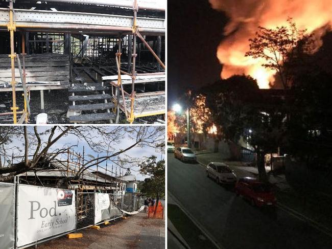 The fire at Newmarket. Photo: Courier Mail