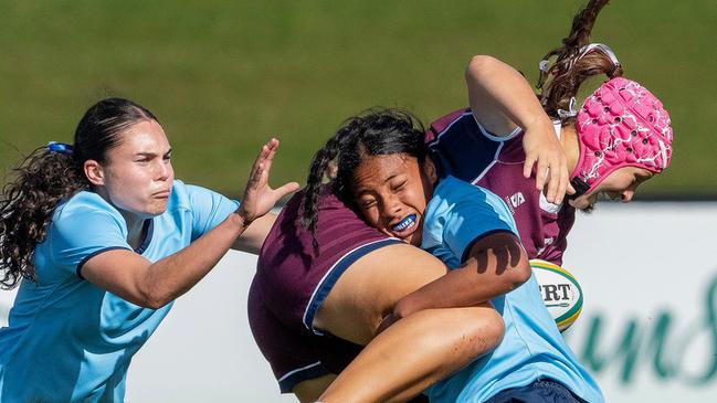 Manua Moleka competing at the Australian schools championships.