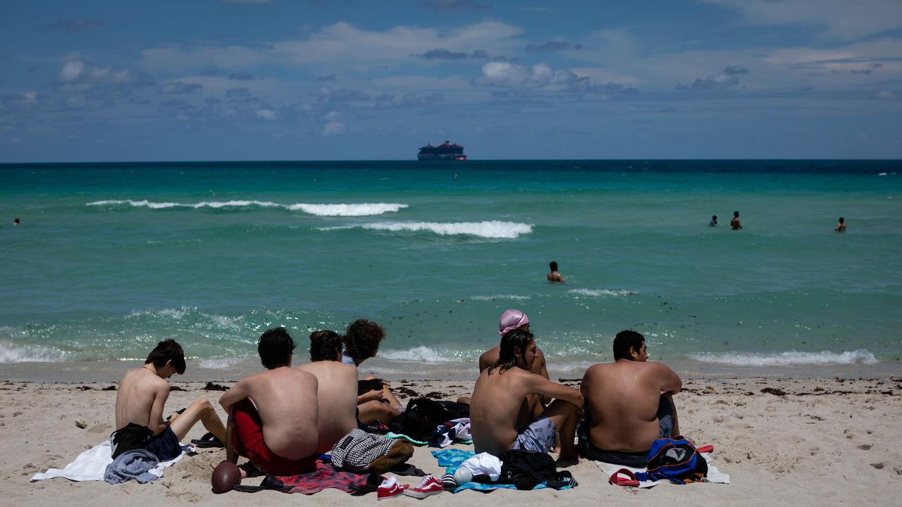 Beachgoers sunbathe in Miami Beach, Florida on June 16, 2020. Picture: Eva Marie Uzcategui/AFP