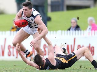 Glenelg v South Adelaide SANFL at Glenelg Oval. South's Brede Seccull. Picture: Dylan Coker