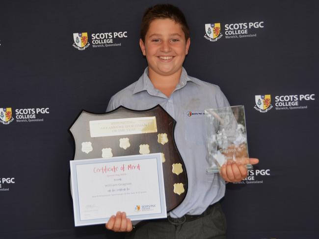 Scots PGC College Arranmore Junior Sportsman of the year recipient William Grayson at awards day on November 16, 2023.