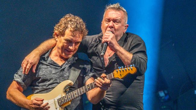 Cold Chisel’s Ian Moss and Jimmy Barnes at A Day On The Green. Picture: Shotz By Jackson.