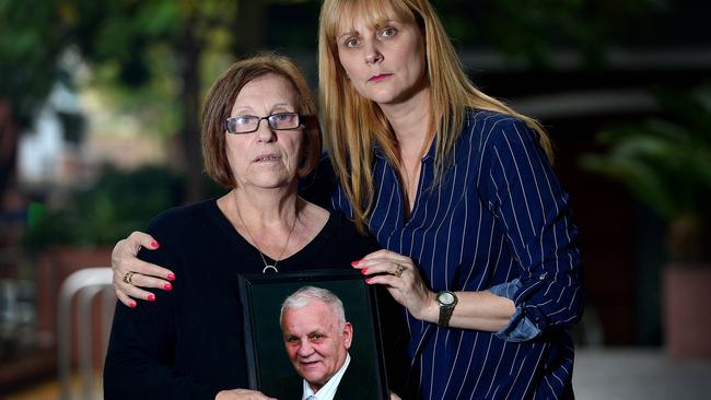 Rina Serpo and daughter Alma Krecu with a photo of  the late Ermanno (Eddie) Serpo, who was subjected to abuse at the Oakden facility. Picture: Bianca De Marchi