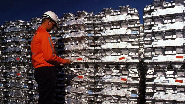 Aluminium ingots at a Rio Tinto smelter.