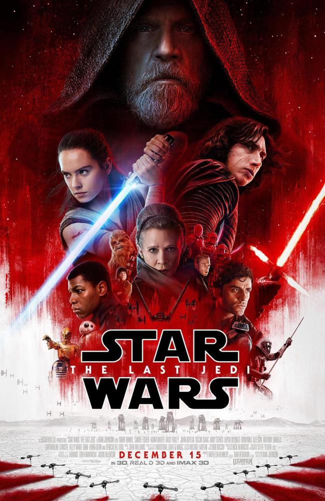 Fans are freaking out over the hidden image in Star Wars: The Last Jedi movie poster. Picture: Supplied
