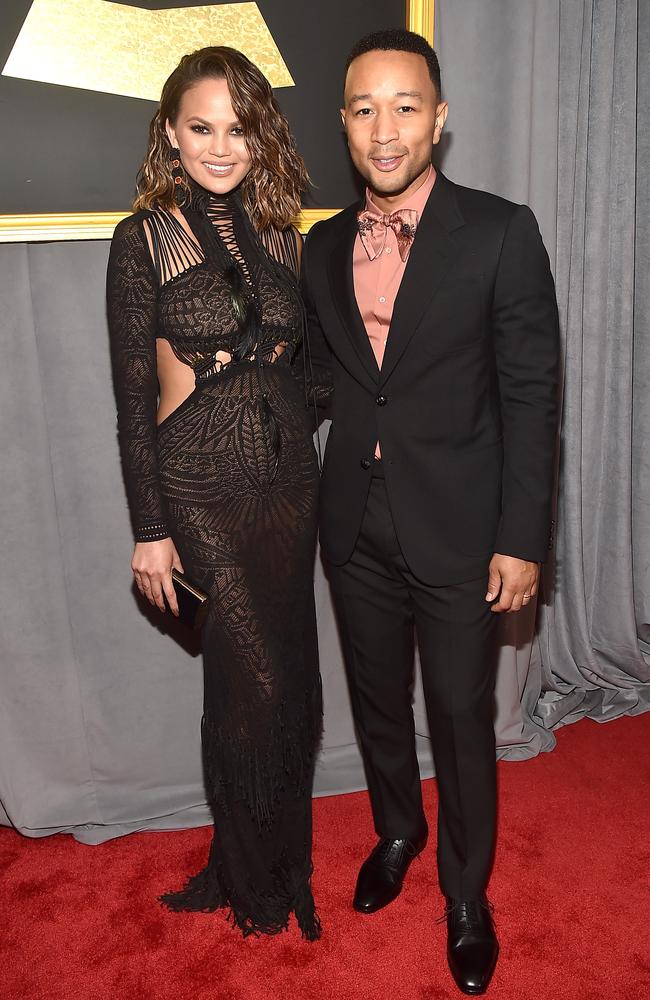 Chrissy Teigen and John Legend attend The 59th GRAMMY Awards at STAPLES Center on February 12, 2017 in Los Angeles, California. Picture: Getty