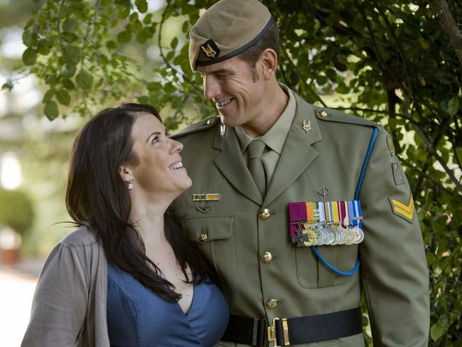 Mr Roberts-Smith and Ms Roberts in 2011. He insists his relationship with another woman occurred while separated from his wife. Picture: Lauren Black