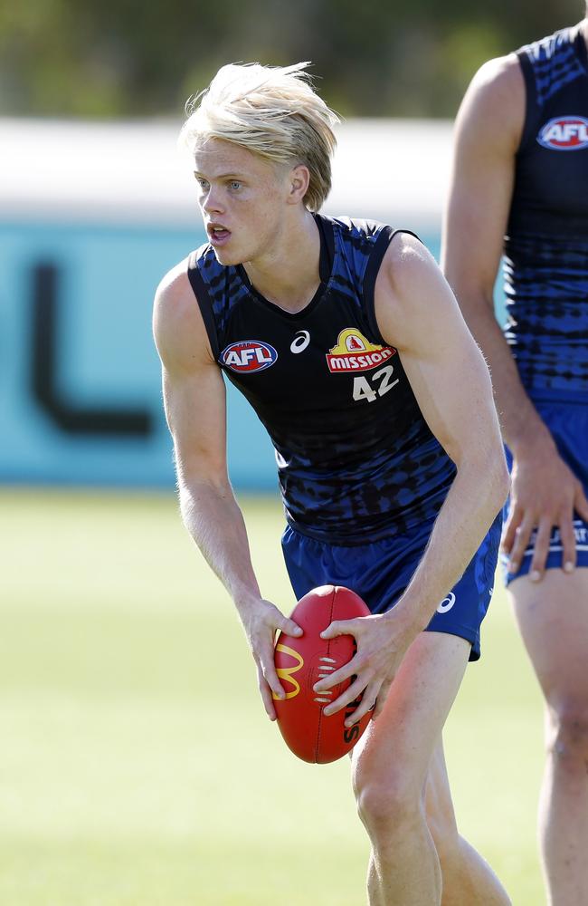 Bulldog Sam Davidson is one of the few rookies last year’s winner is confident on in the forward line. Picture: Michael Klein