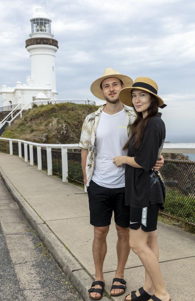 Byron Bay residents Dmitry Osipenko and Anastasia Chekhova can’t wait for the border to reopen so they can visit Queensland.