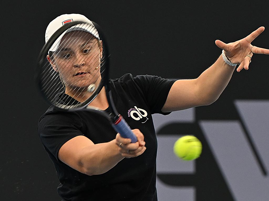 Retired tennis star Ash Barty appeared in the Charity Showcase during the Brisbane International. Picture: Lyndon Mechielsen