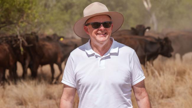 January 8, 2025 - Prime Minister Anthony Albanese pictured on a cattle station in Lake Nash (Alpurrurulam) in the Northern Territory. Picture: PMO