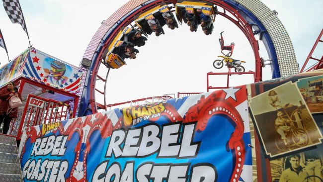 Rebel Coaster ride reopens at Melbourne Royal Show as Shylah