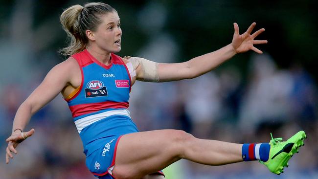 katie brennan bulldogs captain western ludbey wayne action afl dreamt five playing she