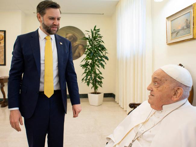 US Vice President JD Vance met with the Pope less than 24 hours before the pontiff’s death. Picture: AFP